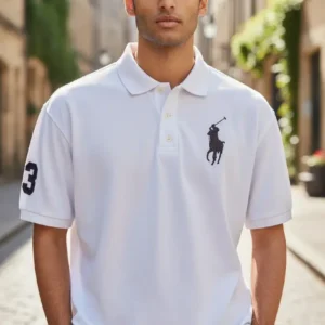Camiseta Polo Blanca con Big Polo Caballero