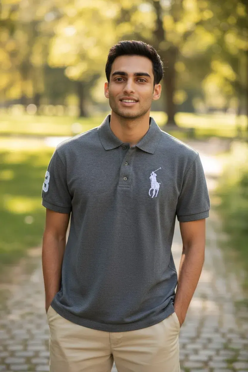 camiseta polo caballero big polo para tienda owl gris oscuro