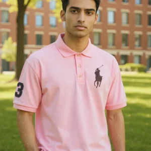 Camiseta Polo Rosa Salmon con Big Polo Caballero
