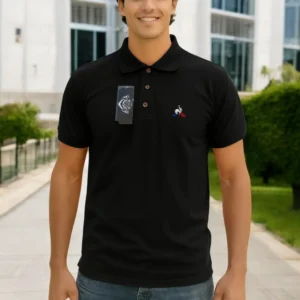 Camiseta Polo Negro Gallo