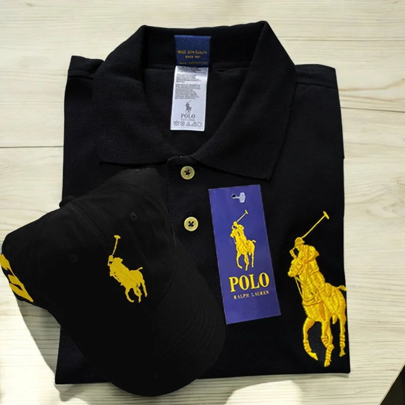 conjunto camiseta y gorra big polo amarilli (5)