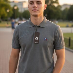 Camiseta Polo Gris Oscuro Gallo