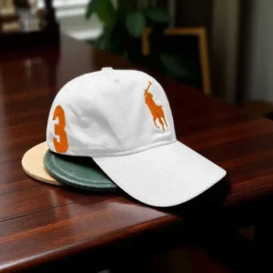 Gorra Polo Blanca Big Naranja