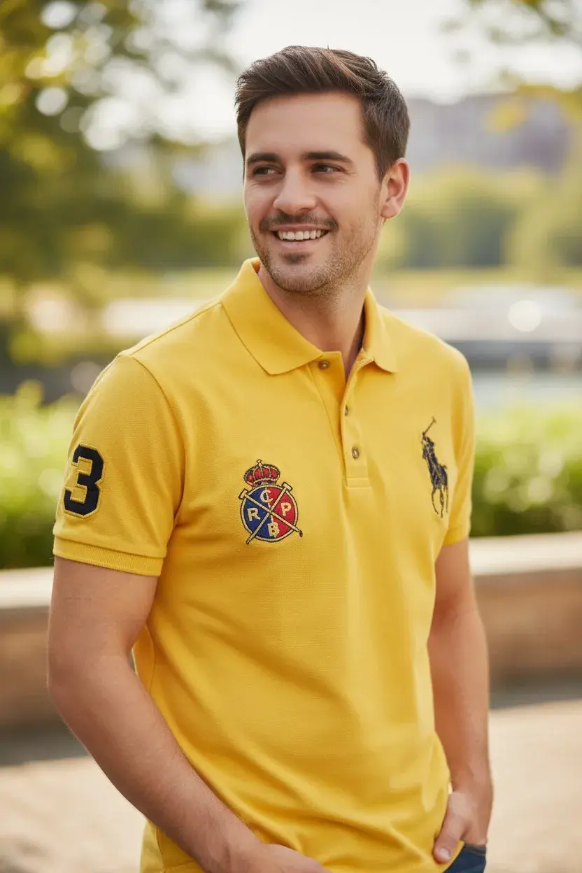 camiseta polo caballero polo real polo club barcelona tienda owl amarillo (2)