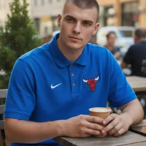 Camiseta Polo Azul Rey Chicago Bulls