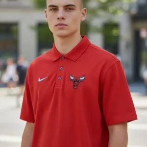 Camiseta Polo Roja Chicago Bulls