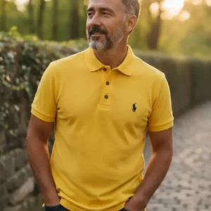 Camiseta Polo Amarillo con Polo Mini Caballero