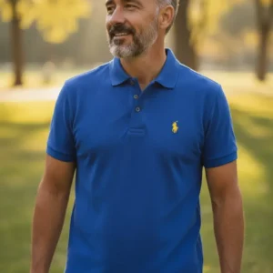 Camiseta Polo Azul Rey con Polo Mini Caballero