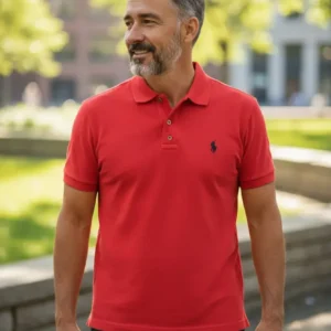 Camiseta Polo Roja con Polo Mini Caballero