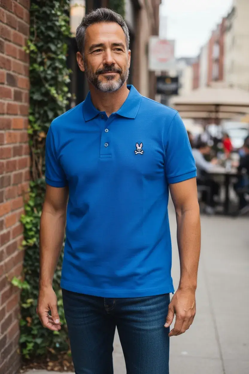 camiseta polo caballero conejo malo bunny tienda owl azul turquesa (2)