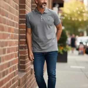 Camiseta Polo Gris Oscuro Conejo Malo