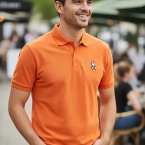 Camiseta Polo Azul Naranja Conejo Malo