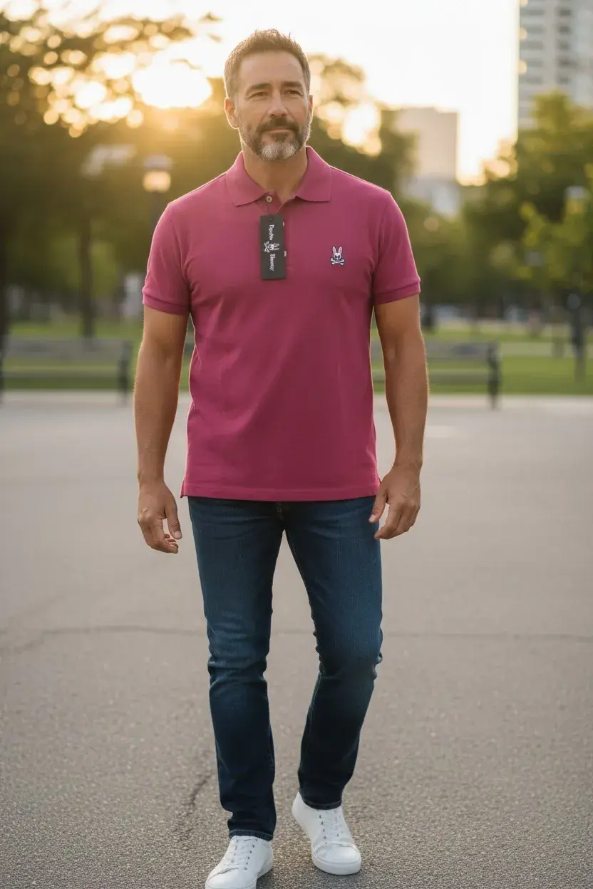 camiseta polo caballero conejo malo bunny tienda owl vino tinto (1)