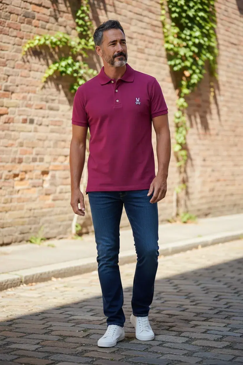 camiseta polo caballero conejo malo bunny tienda owl vino tinto (2)