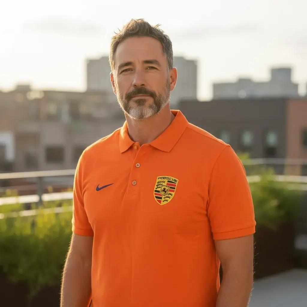 camiseta polo caballer polo motores porsche nike tieda owl naranja (1)