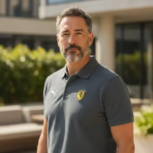 Camiseta Polo Gris Oscuro Ferrari