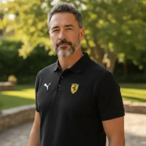 Camiseta Polo Negra Ferrari