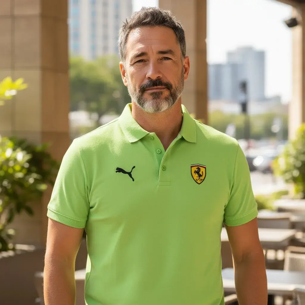 camiseta polo para caballero motores ferrari puma tienda owl verde limon (4)