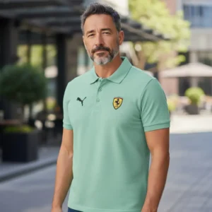 Camiseta Polo Azul Rey Ferrari Verde Menta