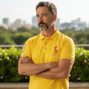 Camiseta Polo Amarilla con Big Polo Color Caballero