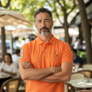 Camiseta Polo Naranja con Big Polo Color Caballero