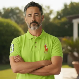 Camiseta Polo Verde Limon con Big Polo Color Caballero