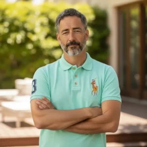 Camiseta Polo Verde Menta con Big Polo Color Caballero