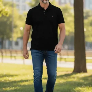 Camiseta Polo Negro Tommy