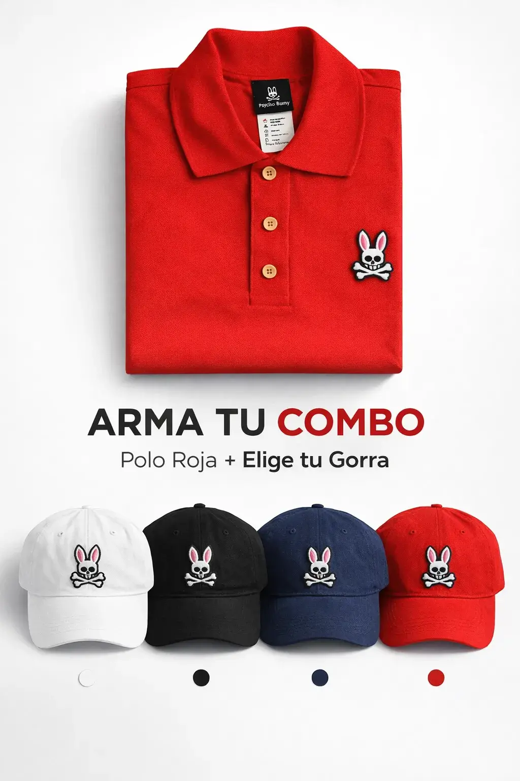 conjunto camiseta polo y gorra para tienda owl rojo (1)