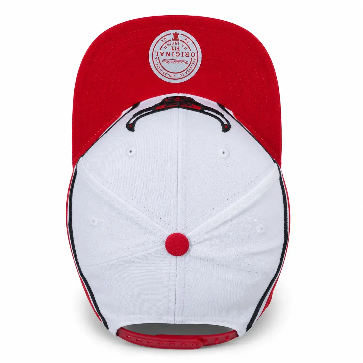 gorra plana chicago bulls roja, blanca, linea negra (3)