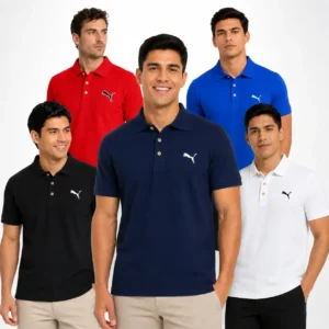 Camiseta Polo Puma Hombre Logo Bordado Efecto 3D Alta Calidad