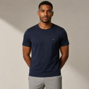 Camiseta Tommy para Hombre – Cuello Redondo en Algodón Licrado